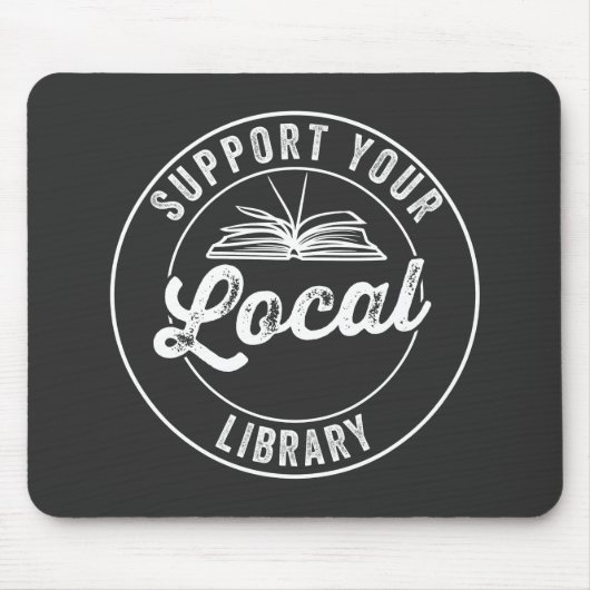 steun uw lokale librarY Square Sticker Muismat (Voorkant)