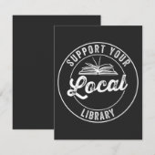 steun uw lokale librarY Square Sticker T-Shirt Bedankkaart (Voorkant / Achterkant)
