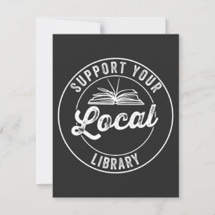 steun uw lokale librarY Square Sticker T-Shirt Bedankkaart