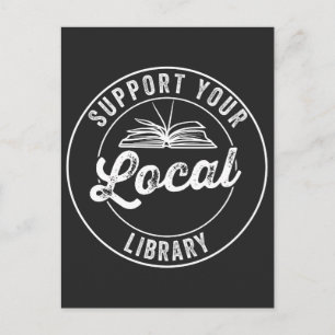 steun uw lokale librarY Square Sticker T-Shirt Feestdagenkaart