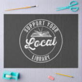 steun uw lokale librarY Square Sticker Tissuepapier (Craft)