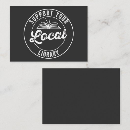 steun uw lokale librarY Square Sticker Visitekaartje (Voorkant / Achterkant)