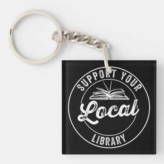 Steun Uw Lokale Magnet van de Bibliotheek Sleutelhanger (Voorkant)