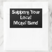 Steun uw lokale metaalband rechthoekige sticker (Tas)