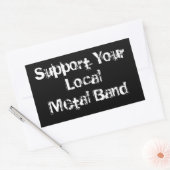 Steun uw lokale metaalband rechthoekige sticker (Envelop)