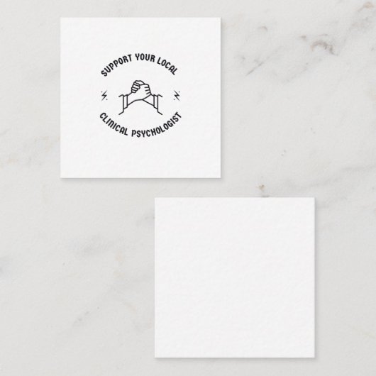 Steun uw lokale psycholoog vierkante visitekaartje (Voorkant / Achterkant)