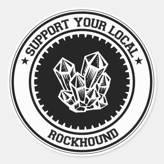 Steun uw lokale Rockhound Ronde Sticker (Voorkant)