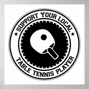 Steun Uw Lokale Speler van de Tennis van de Lijst Poster