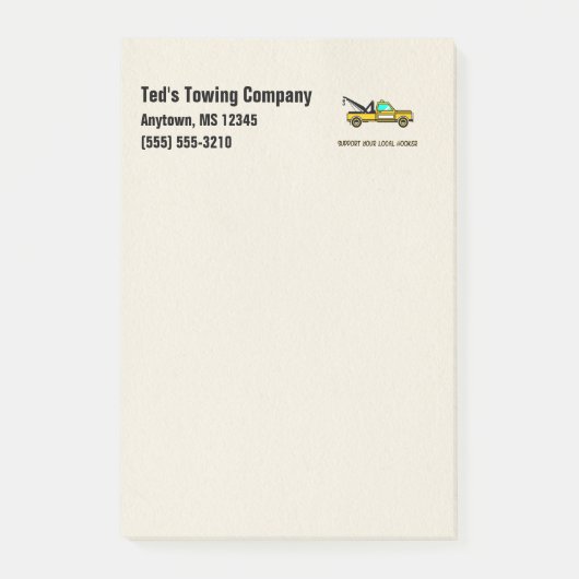 Steun uw lokale takelwagen met humor    post-it® notes (Voorkant)