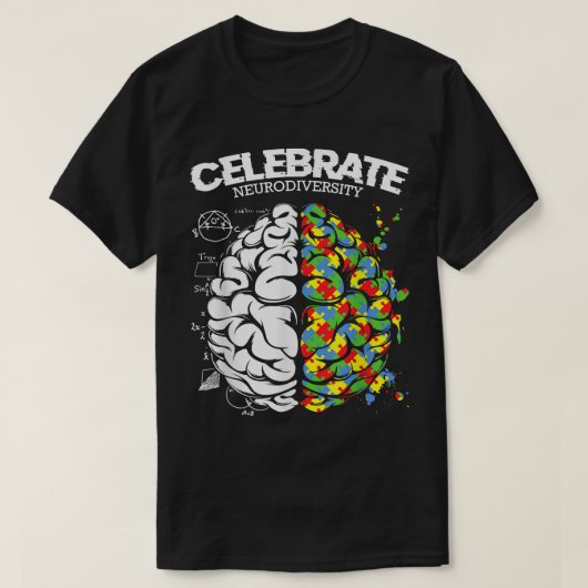 Steun voor autisme van de Brain Neurodiversity ADH T-shirt (Design voorkant)