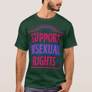 Steun voor biseksuele Rechten LGBTQ Bi Ally Flag R T-shirt