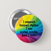 Steun voor Button mensenrechten (Voorkant /achterkant)