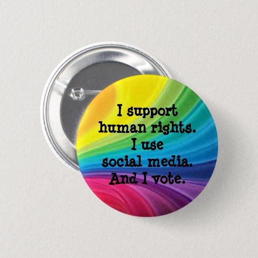 Steun voor Button mensenrechten (Voorkant /achterkant)