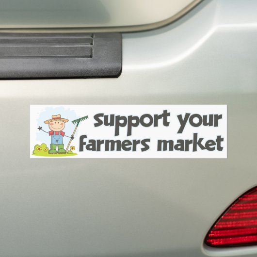 Steun voor de boerenmarkt 1 bumpersticker (Op auto)