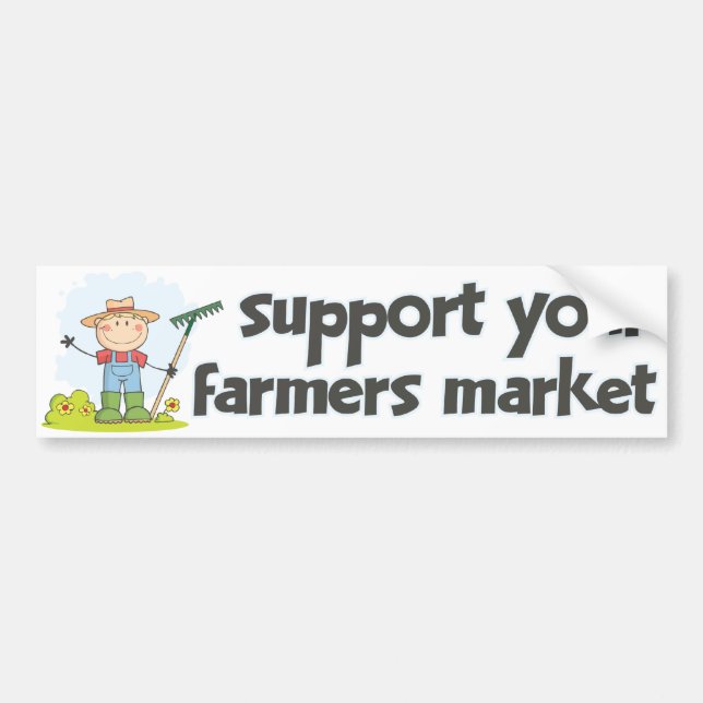 Steun voor de boerenmarkt 1 bumpersticker (Voorkant)