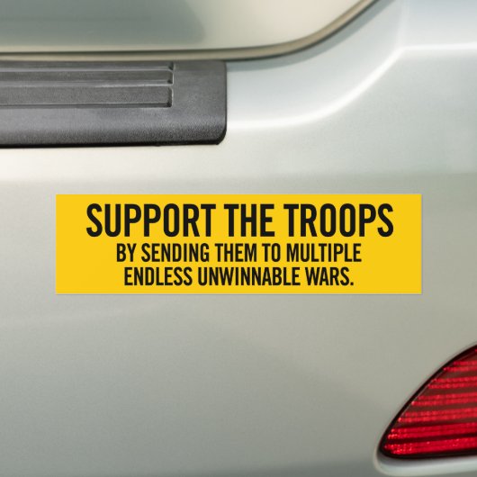Steun voor de Bumpersticker van de Troops Sarcasm (Op auto)