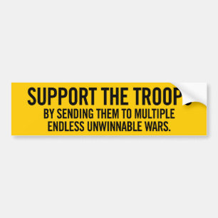 Steun voor de Bumpersticker van de Troops Sarcasm