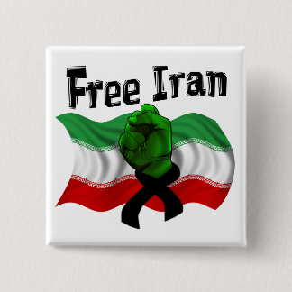 Steun voor de Groene Golf, Vrije Iran Vierkante Button 5,1 Cm