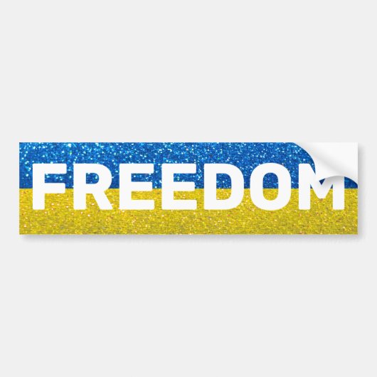 Steun voor de Oekraïense vlag Glitter Sparkles Bumpersticker (Voorkant)
