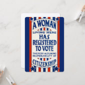  steun voor de stemrechten van vrouwen kaart (Voorkant / Achterkant in situ)