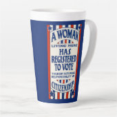 steun voor de stemrechten van vrouwen latte mok (Rechterhoek)