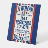  steun voor de stemrechten van vrouwen reclamebord met voetstuk (Voorkant)