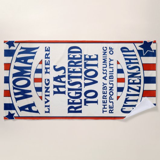 steun voor de stemrechten van vrouwen strandlaken (Voorkant)