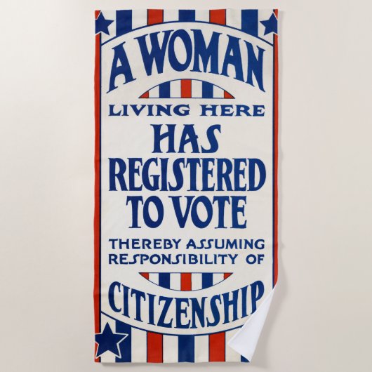 steun voor de stemrechten van vrouwen strandlaken (Voorkant)