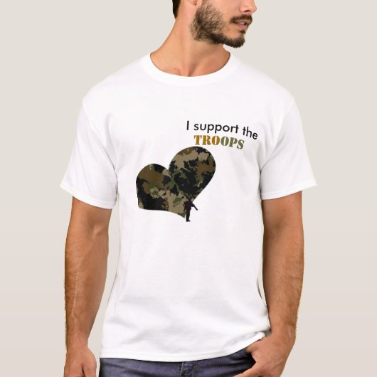 steun voor de troepen t-shirt (Voorkant)