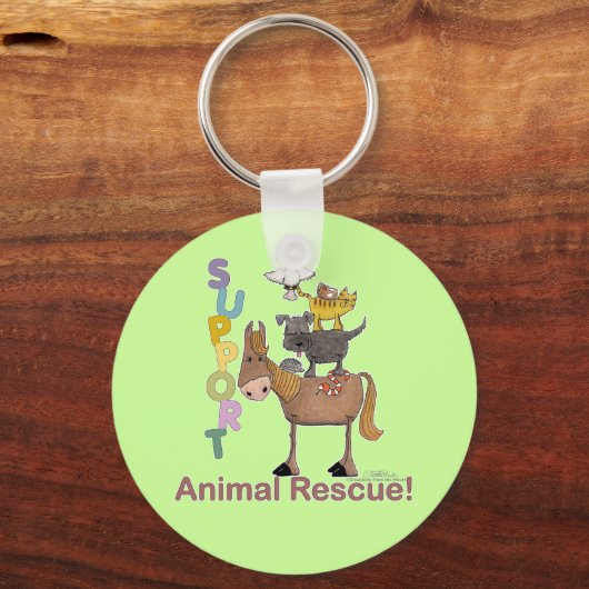 Steun voor dierenredding sleutelhanger (Voorkant)