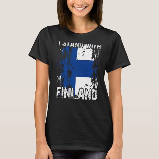steun voor finland met finse vlag t-shirt (Voorkant)