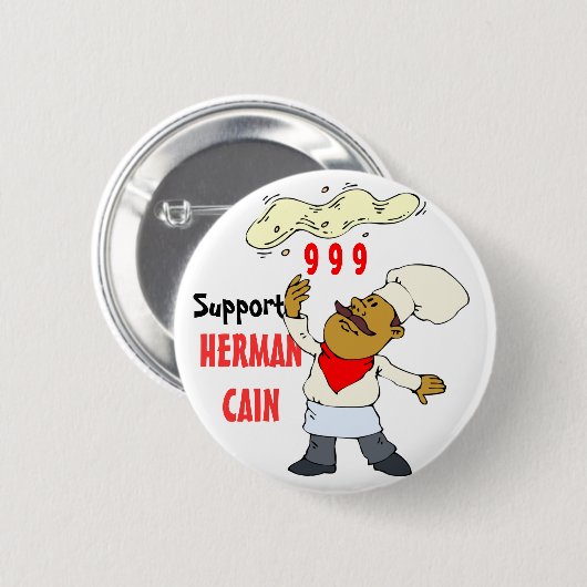 STEUN VOOR HERMAN CAIN POLITIEKE BUTTON (Voorkant /achterkant)
