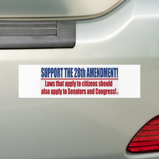 Steun voor het 28e amendement bumpersticker (Op auto)