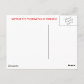 Steun voor het behoud van de vrijheid! briefkaart (Achterkant)