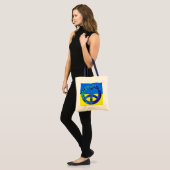 Steun voor het Oekraïense vlaggenblauwe vredesteke Tote Bag (Voorkant (model))