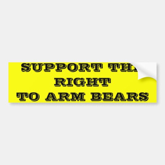 STEUN VOOR HET RECHT OP ARM-BEREN BUMPERSTICKER (Voorkant)