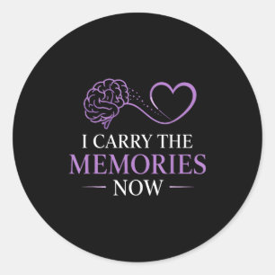 Steun voor mantelzorgers van alzheimer en dementie ronde sticker