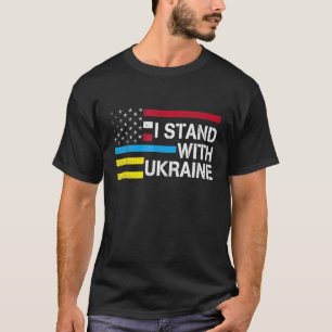 Steun voor mij bij de Amerikaanse vlag Oekraïne Oe T-shirt