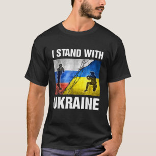 Steun voor mij met Oekraïne - Amerikaans Oekraïens T-shirt