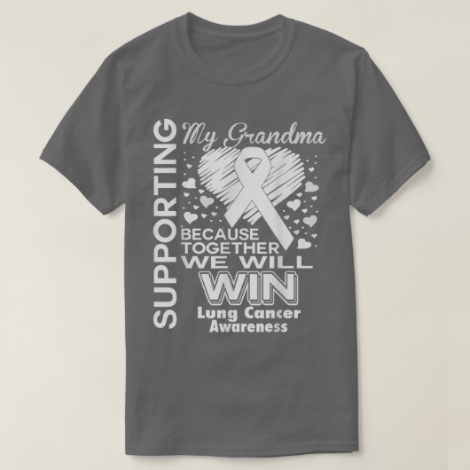 Steun voor mijn oma Lung Cancer Awareness T-shirt (Design voorkant)