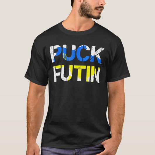 Steun voor Oekraïne Flag Anti-Poetin Funny P T-shirt (Voorkant)