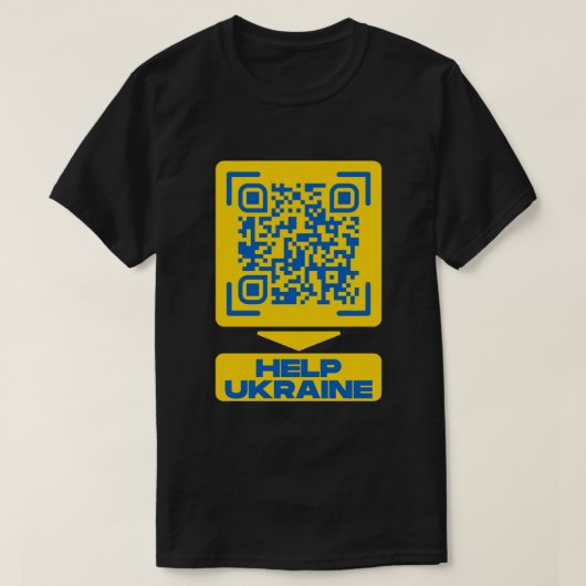 Steun voor Oekraïne QR Code T-Shirt (Design voorkant)