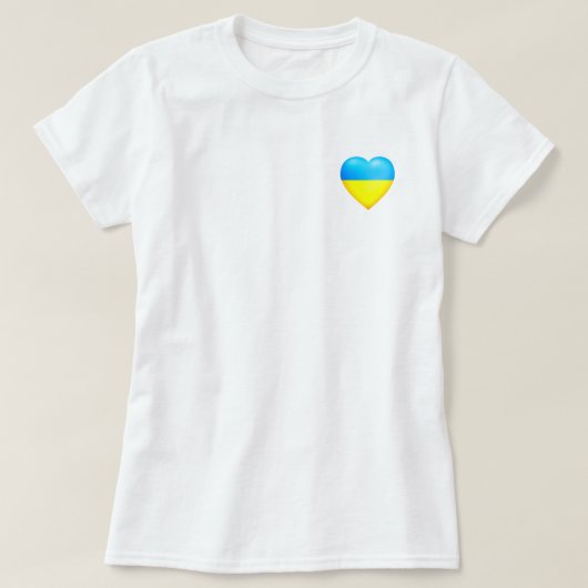 steun voor Oekraïne t-Shirt - vrede - vlag van Oek (Design voorkant)