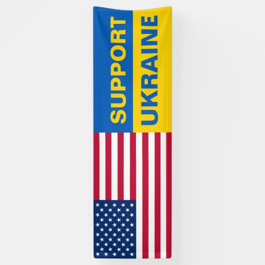 Steun voor Oekraïne Verenigde Staten American Flag Spandoek (Verticaal)