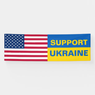 Steun voor Oekraïne Verenigde Staten American Flag Spandoek