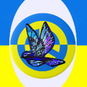 Steun voor Oekraïne - Vibrant Peace Dove Ronde Button 7,6 Cm