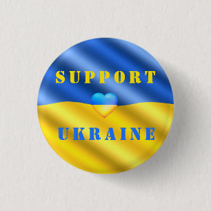 Steun voor Oekraïne - vrede - Oekraïense vlag - Ronde Button 3,2 Cm
