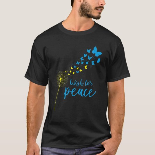steun voor Oekraïne Wish for Peace Dandelion Ukrai T-shirt (Voorkant)