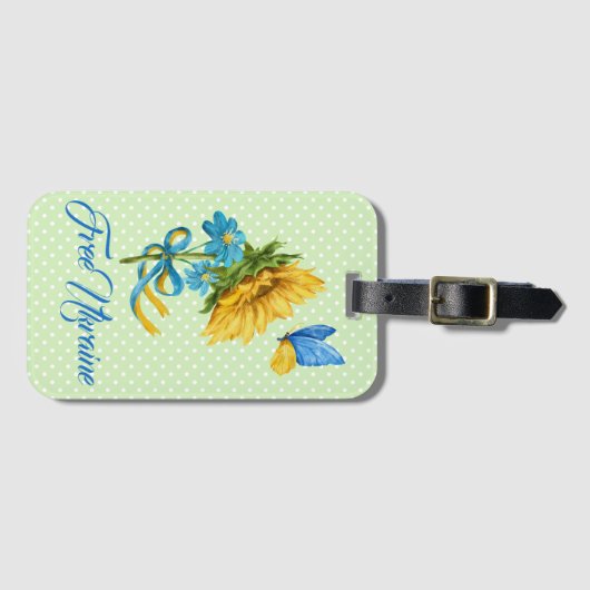 Steun voor Sunflower & Butterfly Ukraine Bagagelabel (Voorkant (horizontaal))