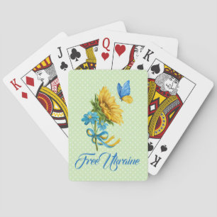 Steun voor Sunflower & Butterfly Ukraine Pokerkaarten